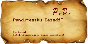 Pandureszku Dezső névjegykártya